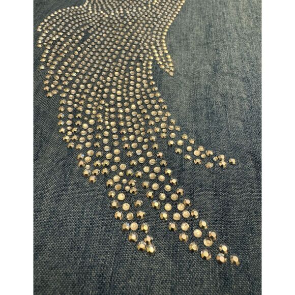 Merona Denim Button Down with Wings/Embellishments-Sz XL - Picture 6 of 13